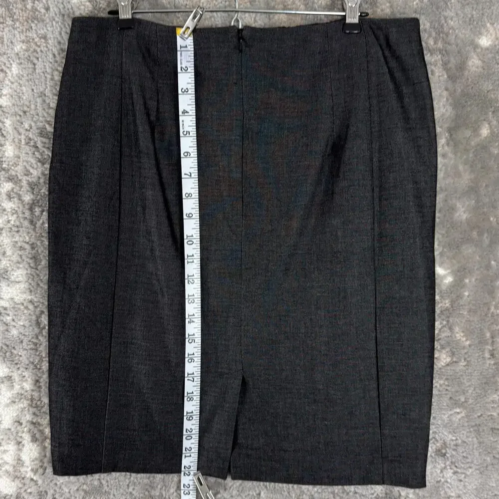 Express Size 14 Minimalist Preppy Career Pencil Skirt Black Zip Stretch - Picture 2 of 7